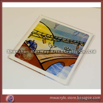 Elegant square white Acrylic Coaster /Tray with your logo promotion for Cup/Teacup